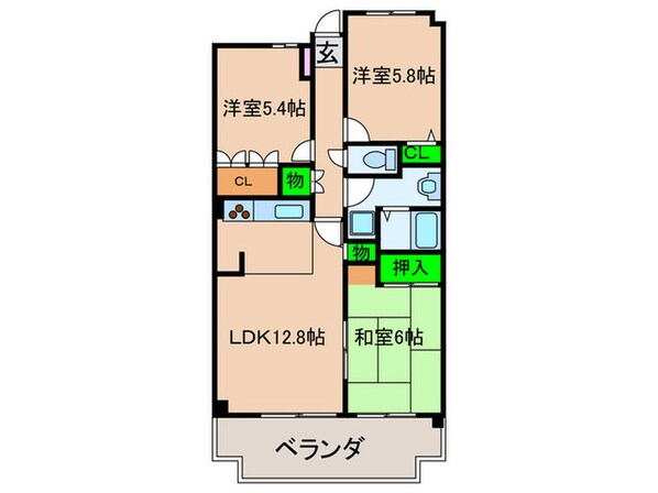 朝日ﾌﾟﾗｻﾞｻｻﾞﾝﾊﾟｰｸ5番街(702)の物件間取画像